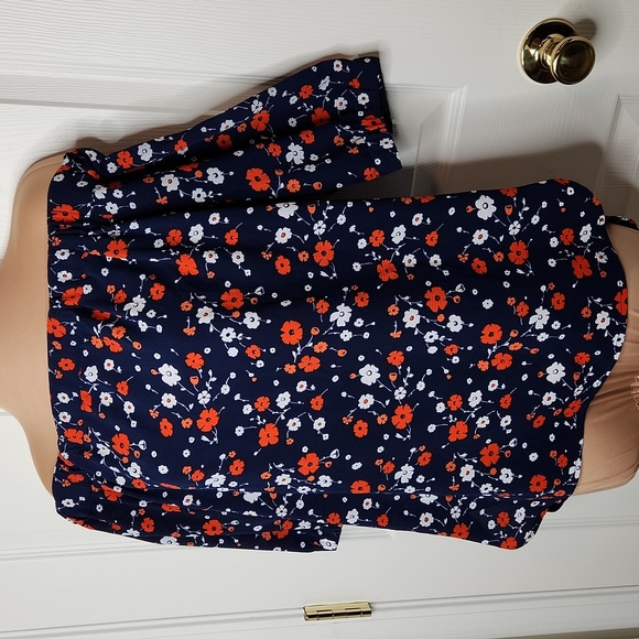 Michael Michael Kors off the shoulder floral blue and orange size s - Picture 2 of 7